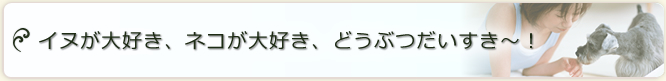 イヌが大好き、ネコが大好き、どうぶつだいすき~!